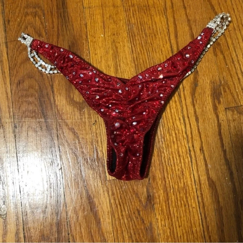 Red Rhinestone Bikini Set - Picture 2 of 3